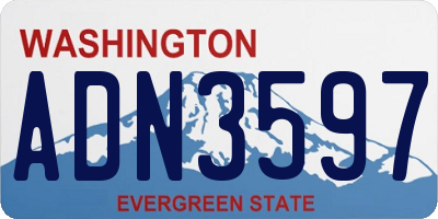 WA license plate ADN3597