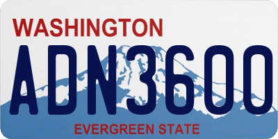 WA license plate ADN3600