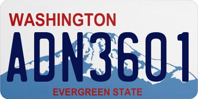 WA license plate ADN3601