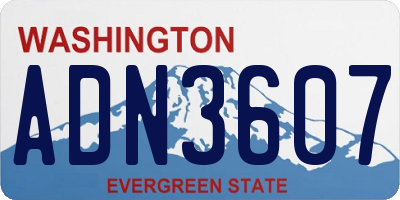 WA license plate ADN3607