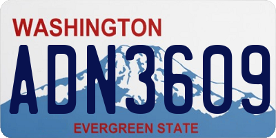WA license plate ADN3609