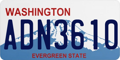 WA license plate ADN3610