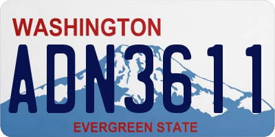 WA license plate ADN3611