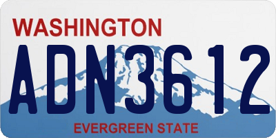 WA license plate ADN3612