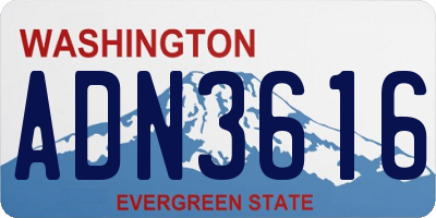 WA license plate ADN3616