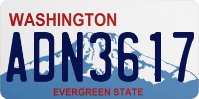 WA license plate ADN3617