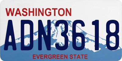 WA license plate ADN3618