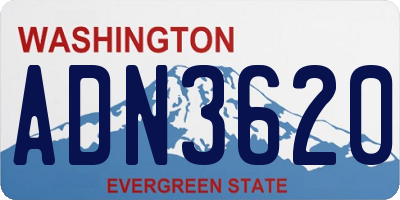 WA license plate ADN3620