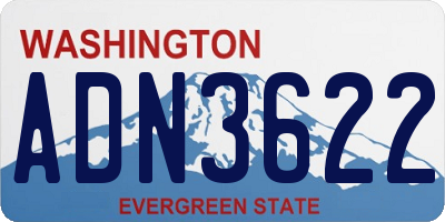 WA license plate ADN3622