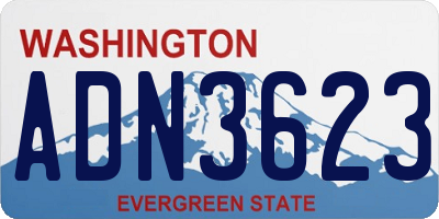 WA license plate ADN3623
