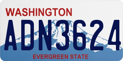 WA license plate ADN3624