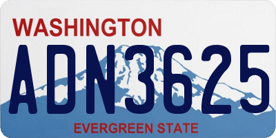 WA license plate ADN3625