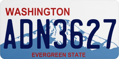 WA license plate ADN3627