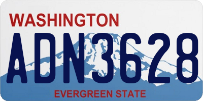 WA license plate ADN3628