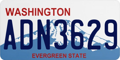 WA license plate ADN3629