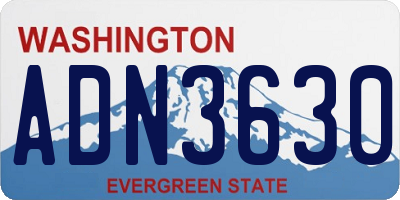 WA license plate ADN3630