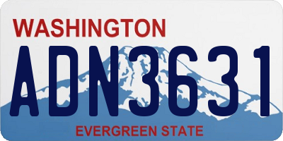 WA license plate ADN3631