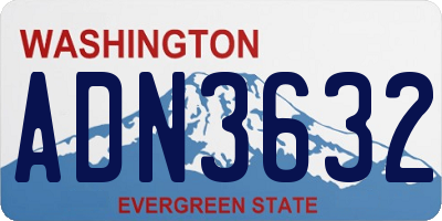 WA license plate ADN3632
