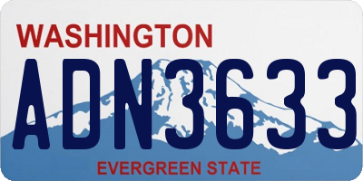 WA license plate ADN3633