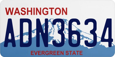 WA license plate ADN3634