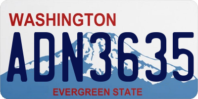 WA license plate ADN3635
