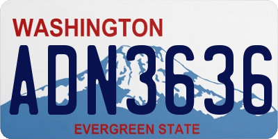 WA license plate ADN3636