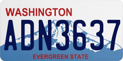WA license plate ADN3637