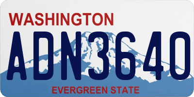 WA license plate ADN3640
