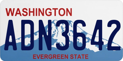 WA license plate ADN3642