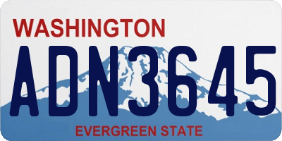 WA license plate ADN3645