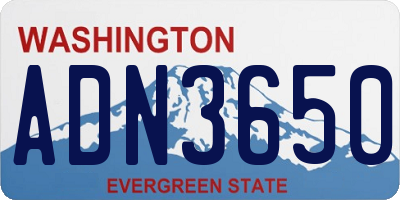 WA license plate ADN3650
