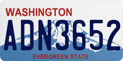 WA license plate ADN3652