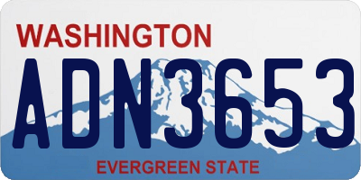 WA license plate ADN3653