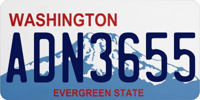 WA license plate ADN3655