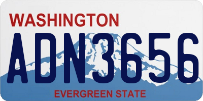 WA license plate ADN3656