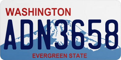 WA license plate ADN3658