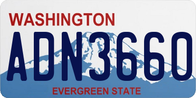 WA license plate ADN3660