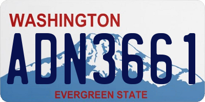 WA license plate ADN3661