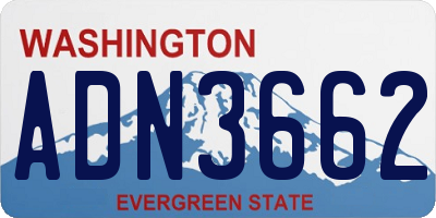 WA license plate ADN3662