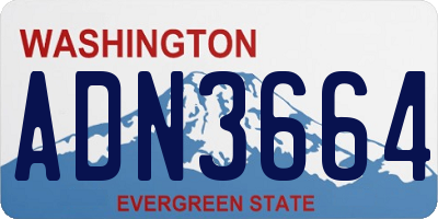WA license plate ADN3664