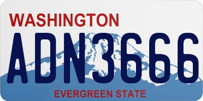 WA license plate ADN3666