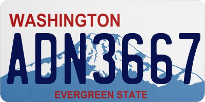 WA license plate ADN3667