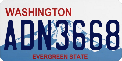 WA license plate ADN3668