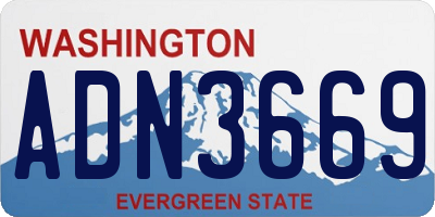 WA license plate ADN3669