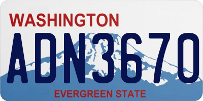 WA license plate ADN3670
