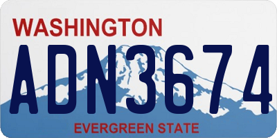 WA license plate ADN3674