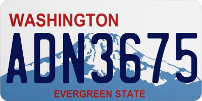 WA license plate ADN3675