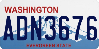 WA license plate ADN3676