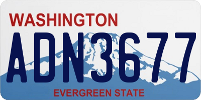 WA license plate ADN3677