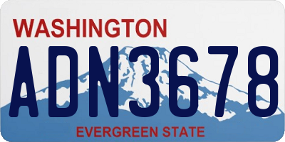 WA license plate ADN3678